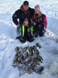 Ice Fishing Panfish on Snow