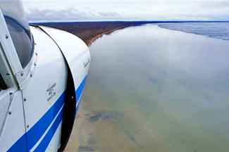 aerial image of Lake Winnibigoshish