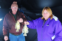 image of Jeff and Sue Ekholm with Crappies on Bowstring Lake