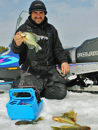 image f Blake liend with Crappies on ice