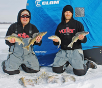 image of Justin Bailey and Tom Batuik on Red Lake with Walleyes